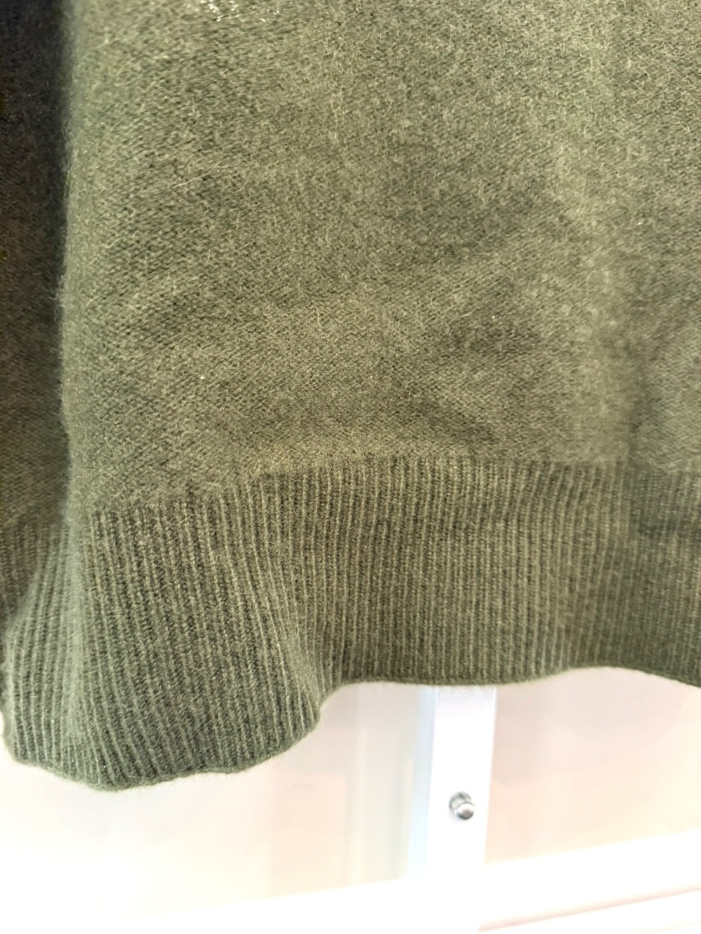 Vince Funnel Neck Sweater Olive Green Knit Relaxed Fit Long Sleeve S - Picture 9 of 11